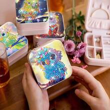 1pc Diamond Painting Kit With Zipper Jewelry Box, Mandala Flower Pattern, Non-Woven Fabric Material, Diamond Mosaic Cosmetic Box, Large Capacity, Suitable For Women's Holiday Gifts, Carnival Presents - View 6