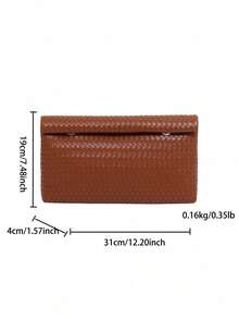 Solid Color PU Leather Lightweight Large Capacity Flap Magnetic Closure Small Square Bag, Multi-Functional Party Evening Bag, Suitable For Women - Brown - View 4