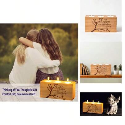 Sympathy Gifts Loss Of Loved One - Memorial Bereavement Gifts Candle Holders - Handcrafted Wooden Keepsake With Poem I Condolence Bereavement Gifts Loss Of Mother, Father (A Limb)