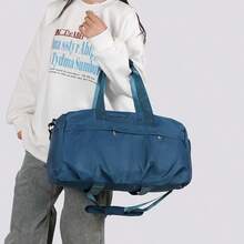 防水尼龙旅行包，大容量周末旅行包，多口袋设计，干湿分离健身手提包，轻便过夜包，男女通用 - 彩色 - 查看 5