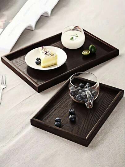 Khay gỗ trang trí hình chữ nhật nhiều kích cỡ, thích hợp dùng cho bữa sáng, thức ăn, đồ uống, bánh ngọt, đồ ăn nhẹ, quán cà phê, trang trí nhà cửa, sử dụng ngoài trời.