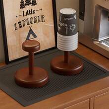 1个胡桃木和黄铜纸杯架，木制一次性纸杯分配器，咖啡/茶杯收纳架 - A - 查看 7