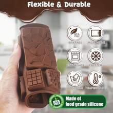 RUGVOMWM 9 In 1 Silicone Break Apart Chocolate Bar Mold With Plastic Bags And Thanks For The Stickers,Non Stick Homemade Protein And Energy Bar Mould - 113pcs - Màu A - Xem 3