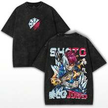 VintageMy Hero Academia Shoto Anime Graphic Tee - Stylish Unisex T-Shirt For Fans Of Epic Anime Adventures And Hero Vibes - màu đen - Xem 1