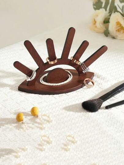 1件优雅梳妆台装饰品，日出灵感木质戒指架，装饰性木质首饰收纳架，节省空间的木质戒指展示架，耐用时尚的首饰展示架，木质首饰整理架，生日、周年纪念日、婚礼的理想礼物