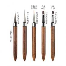 1支/套檀木美甲刷 - 日本美甲工具，可用于勾勒轮廓、构建线条和绘制线条 - 棕色 - 查看 26