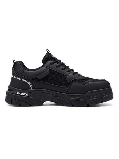 Zapatos gruesos con bloques de color para hombres, cómodos tenis con suela suave y antideslizante para actividades al aire libre de los hombres