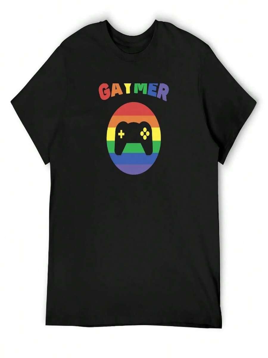 Gaymer Pride LGBT - Rainbow Flag Gay Lesbian T-Shirt Gifts Topping Animal Print T Shirt - 黑色 - 查看 1
