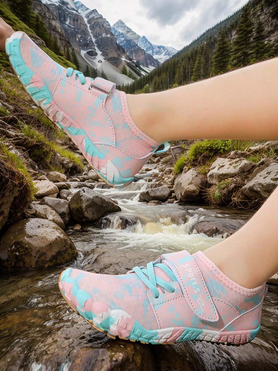 女童溪流涉水鞋/戶外沙灘游泳鞋/隨機印花時尚彈性網布透氣快乾鞋