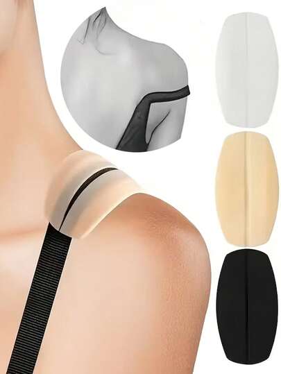10pcs Women Invisible Non-Slip Shoulder Pads, Prevent Strap Slippage, Seamless Silicone Shoulder Cushions, Relieve Pressure And Provide Anti-Slip Shoulder Support