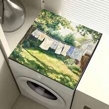 1pc Healing Light Pattern Silicone Mat, Warm Family Atmosphere, Silica Gel, Anti-Slip, Suitable For Washing Machine Cover, Dryer Cover, Coffee Machine Mat, Kitchen Counter Mat, Multi-Purpose Household Mat - Forest Dance Party With Light Spots and Bubbles - View 2