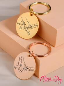 Personalized Family Keychain, Double-Sided Custom Keychain, Bag Accessory Keychain, Mother's Day Gift, Birthday Gift, Father's Day Gift - Multicolor - View 2