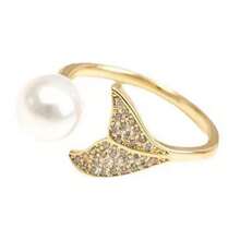 时尚银杏叶造型开口戒指，奢华简约配饰 - 彩色 - 查看 7