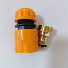 水龙头适配器 - 黄铜镀层黄黑色快速连接花园软管接头，标准内螺纹（塑料/金属/铜合金），庭院软管快速接头，花园水连接，标准螺纹接头，耐用金属合金配件，户外水处理工具 - 均碼 - 查看 9