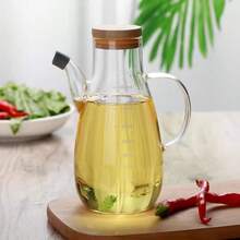 1pc Heavy Duty Glass Oil Bottle - Leak-Proof Kitchen Essential, Marked Scale, Multipurpose Bottle For Cooking Oil, Soy Sauce, Vinegar, Household Seasoning Container - Multicolor - View 12