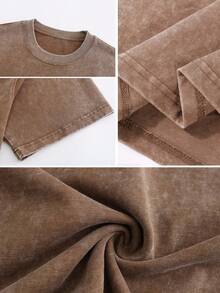 YHWH Nature Vintage Washed Tee 100% Cotton | Forest Lungs Graphic With Birds, Distressed Fabric - Faith-Based Apparel & Thoughtful Gift Idea | Unisex - Coffee Brown - View 7