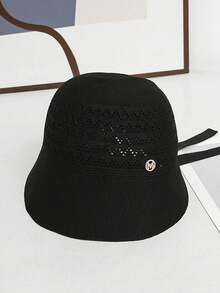 1pc Women's Straw Hat, Polyester Bohemian Style Fashion Outdoor Straw Hat, Suitable For Daily Outdoor Use - Multicolor - View 3