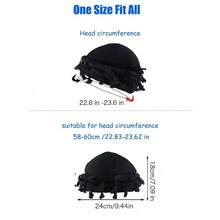 1pc Unisex Retro Tasseled Headband, Twisted Turban, Braided Beanie Halloween - 黑色 - 查看 7