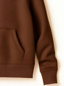 Fleece-Lined Sweatshirt And Pants Set With Drawstring And Pockets, Various Sizes. - Rỉ Nâu - Xem 5