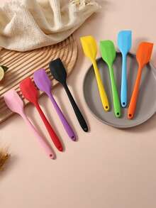 1/3/5/10件套硅胶刮刀，耐热，适用于烘焙、烹饪、搅拌、刮取，可用洗碗机清洗 - 彩色 - 查看 11