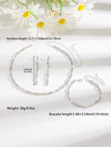 Beliebtes Halsketten-, Ohrring- und Armband-Schmuckset, geeignet für täglichen Straßenmode-Look, Hip-Hop, Hochzeitsaccessoires, Sommer, Schmuck - Verschiedenfarbig - Übersicht 4