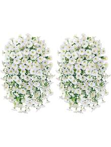 1/2/4 Stücke künstliche Eukalyptus Seidenblumen Ranke, UV-beständiges Grünzeug zum Aufhängen, geeignet für Jahrestag, Abschluss, Hochzeit, Party, Zuhause, Büro, Veranda, Garten, Wanddekoration im Frühling & Sommer - Weißer Eukalyptus, Prunkwinde - Übersicht 3