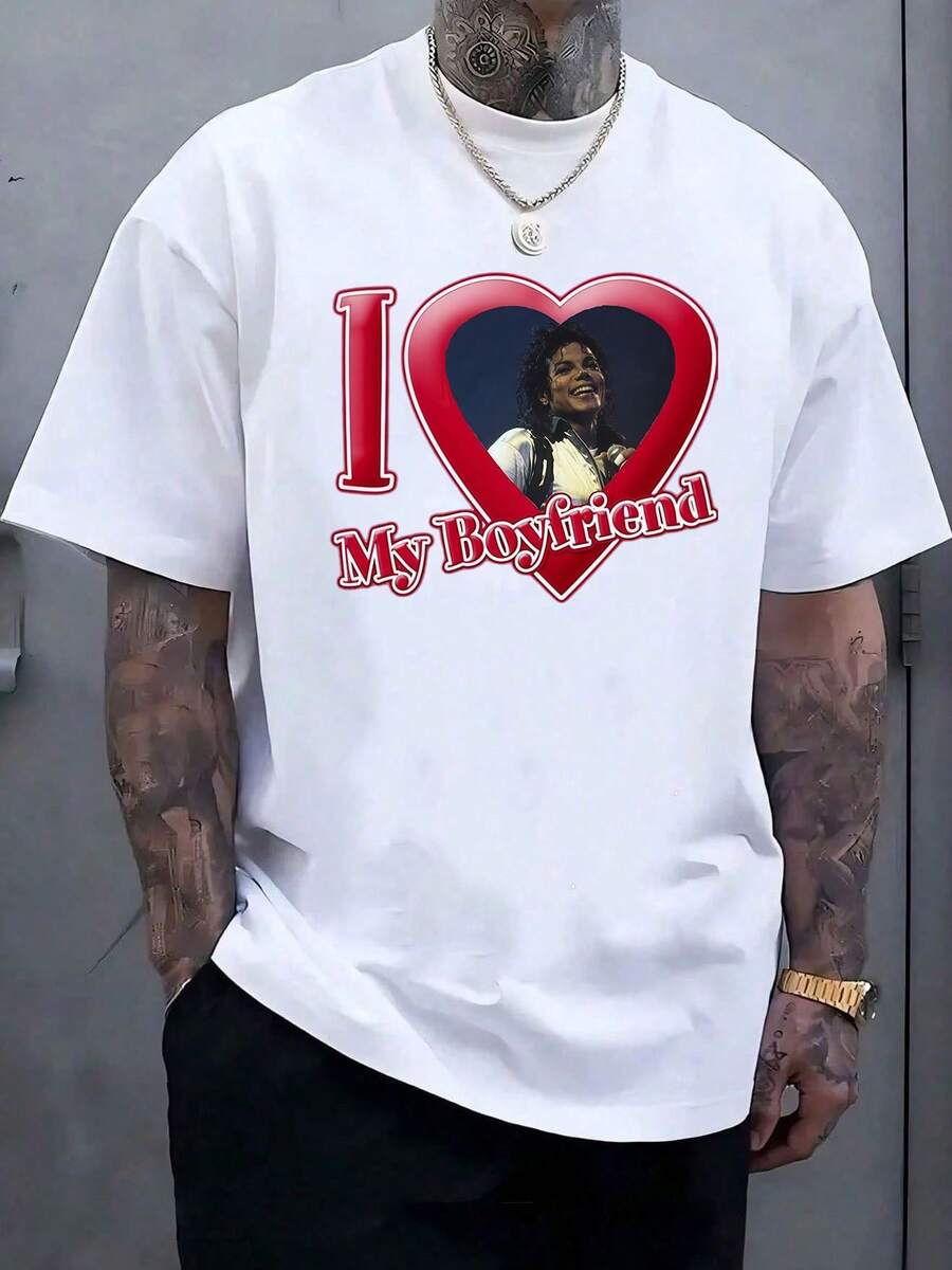 Classic Michael Jacksons King Of Pops T-Shirt,Men Fashion Rock T-Shirt,Punk Pullover T-Shirt,Super Value Hot 100% Cotton T-Shirt,Suitable Gift For Fans,Perfect & Holiday Gift For Men And Women Graphic Tee, Music - 白色11 - 查看 1