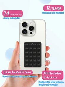 24个单面粘性手机吸盘，吸力超强，可重复使用，适用于光滑表面（瓷砖、玻璃、墙壁等）。 - 彩色 - 查看 5