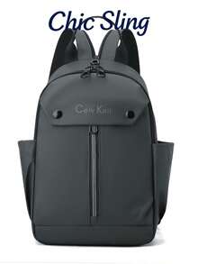 SHILAN 1pc Adjustable Strap Zipper Closure Letter Print Casual Shoulder Chest Bag/Waist Pack, Lightweight Waterproof Nylon Multi-Compartment Fanny Pack For Men, Suitable For Daily, Sports, Travel, Street Wear - Peach Tree, Camping, Pouch For Phones - Multicolor - View 5