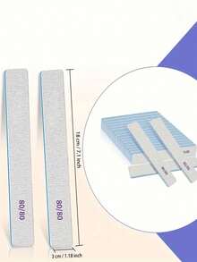 25pcs (Optional 80/80, 100/180) Nail Files, Acrylic Nail Sanding Boards, Professional Manicure Tools, Suitable For Home & Salon, Durable Double-Sided - Multicolor - View 5