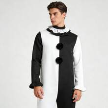 一套男士角色扮演服装，小丑造型，灵感来自美国电影，不含面具 - 黑與白 - 查看 5
