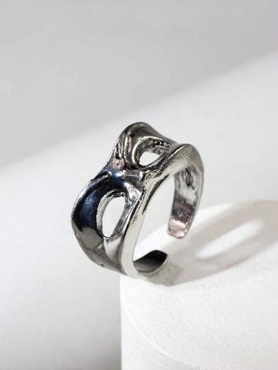 خاتم قناع بفم مفتوح بطراز رجعي قطعة واحدة