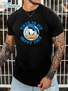 Disney A Men'S T-Shirt Featuring Classic Character Prints, Designed With A Round Neck For Casual Comfort. It'S Breathable And Lightweight, Perfect For Sports And Leisure, Suitable For Women As A Loose Fit, Great For Gifting - màu đen - Xem 4