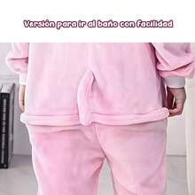 Pijama Infantil Unisex de Cerdo Rosado con Pelo Suave y Capucha, Ropa de Hogar Cálida y Mullida para Invierno para Niños y Niñas de 3 a 12 Años, Ideal como Disfraz para Halloween y Celebraciones de Navidad Familiar, Diseño Cómodo de Alta Calidad, Perfecto como Regalo Infantil para Cualquier Ocasión Especial - Rosa - Ver 10