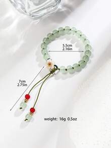 1pc Princess-Inspired Crystal Beaded Bracelet, Minimalist Design, Sweet Girl Style, Matching Best Friend Gift - Multicolor - View 3