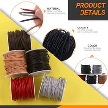 11 Yards X 2mm Natural Round Leather String Cord Soft Leather Rope Cord Spool For Necklaces Bracelets Shoelace Wrapping Crafts Jewelry Making Supplies - -Tự nhiên- - Xem 4