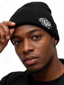 European And American Embroidered Pullover Beanie, Popular Street Hip Hop Skull Cap, Retro Knit Hat - A - View 1