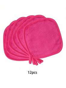 12pcs Reusable Makeup Remover Pads With Edging, Slouchy Makeup Cleansing Wipes, Washable - Multicolor - View 9