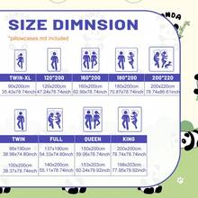 1件卡通可爱熊猫吃竹子印花磨毛床笠，卧室印花床罩，床垫罩，床垫保护套，防尘罩，床上用品（不含枕套） - 彩色 - 查看 3
