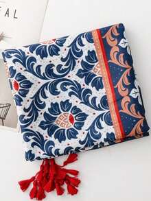 Polyester Floral Print Scarf - Multicolor - View 6