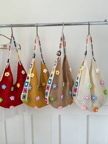 Túi đan móc cỡ lớn kiểu dáng mới, trang trí hoa văn, thích hợp cho kỳ nghỉ biển, túi xách đeo vai nhẹ dành cho nữ, phù hợp để mua sắm, đựng ví, dành cho phụ nữ trẻ, sinh viên đại học, các cặp vợ chồng mới cưới, các cô gái công sở. Lý tưởng cho văn phòng, trường đại học, công việc, kinh doanh, đi làm, hoạt động ngoài trời, du lịch và dã ngoại. - Màu be - Xem 2