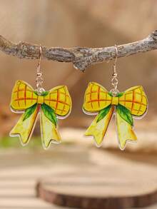 Un par de pendientes de arco con frutas de estilo tropical y temática oceánica, hechos de acrílico, adecuados para que las damas los usen durante las vacaciones y en la vida diaria - Multicolor - Ver 18