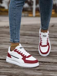 Women's Fashion Casual Comfortable Soft Sole Sneakers, Versatile Daily Wear - Red - View 5