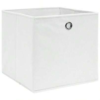 vidaXL 10x Aufbewahrungsboxen Faltbare Spielzeugkisten Regalkörbe Faltboxen Körbe Kinderboxen Boxen Faltboxen 28x28x28cm Weiß