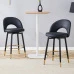 360° Swivel Bar Stool. All-Black Design, PU Cushion, Comfortable Padded Bar Stool, Ideal For Bars, Restaurants, Kitchens, Patios, And Other Venues. One Box Contains 2. - 黑色 - 查看 8