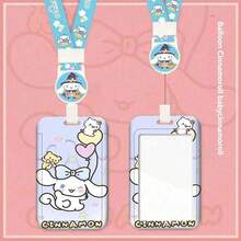 2pcs Set [Sleeve + Lanyard], Sanrio Lanyard Card Holder [Licensed] Hello Kitty Campus Photo Holder, Student Stationery Meal Card, Woven Lanyard Bus Card, Storage Box Keychain, Student Cartoon Protective Case, Transit Pass ID Card Holder Set, Valentine's Day Couple Transparent Long Lanyard - Multicolor - View 9