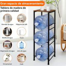 Estante para Garrafon de Agua 3 Niveles con Tablas, Porta Garrafon,Estante de Almacenamiento,Soporte para Botella de 5 Galones, Rack de Acero Inoxidable Estable y - Ver 5