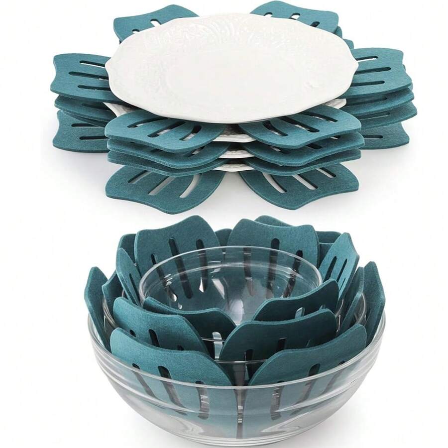 4/8pcs Cookware And Flat Bottom Pan Protectors, 4 Different Sizes Of Flat Bottom Pan Separators, Non-Slip Flat Bottom Pan Divider Pads, Felt Cookware Protection Set For Stacking And Protecting Your Kitchen Utensils - View 1