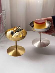 1 chiếc cốc kem bằng thép không gỉ, cốc tráng miệng có đế, cốc bánh pudding, cốc kem, cốc đựng nước sốt, cốc khai vị, cốc tráng miệng, cốc thép không gỉ, màu bạc thép không gỉ - Nhiều màu - Xem 2