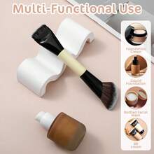 1pc Dual-Ended Powder Foundation Brush, Multifunctional Makeup Brush, Contour Brush, Professional Cosmetic Brush - Yellow - View 6